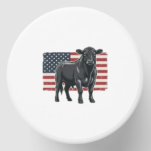 Patriotic Bull Flag Vintage Engraving Graphic_1 Mini Candle Favors