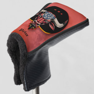 Patriotic bull head, an American bull. Golf Head Cover