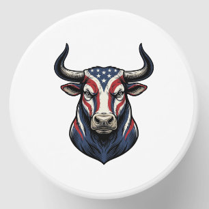 Patriotic Bull Head Vintage Engraving Design_1 Mini Candle Favors