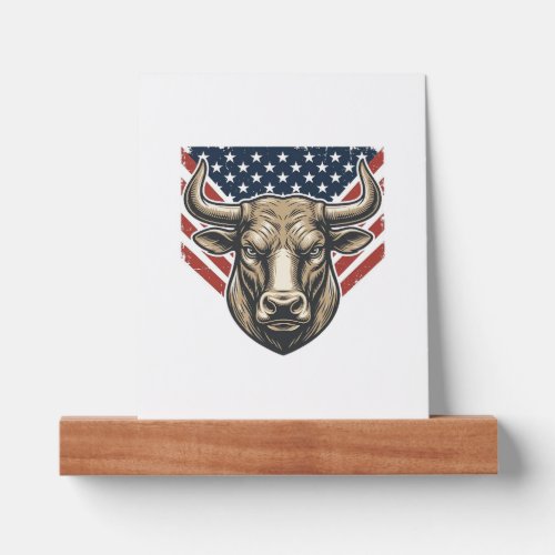 Patriotic Bull Head Vintage Engraving Vector Art_1 Picture Ledge