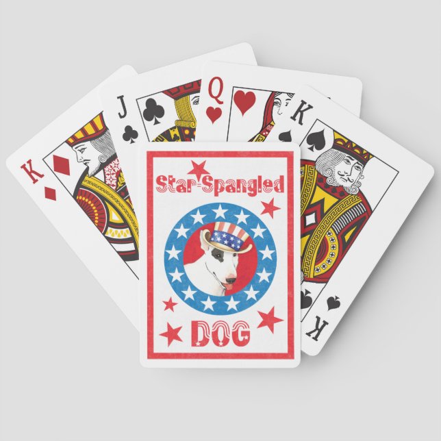 Patriotic Bull Terrier Poker Cards (Back)