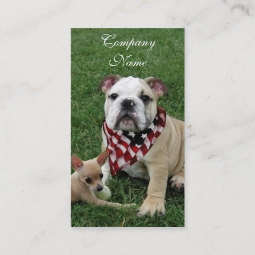 Customizable patriotic bulldog business card templates