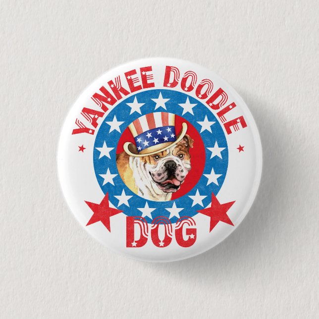 Patriotic Bulldog Button (Front)