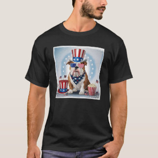 Patriotic Bulldog Design - Celebrate America day T-Shirt
