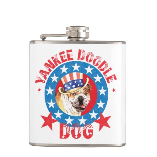 Patriotic Bulldog Flask