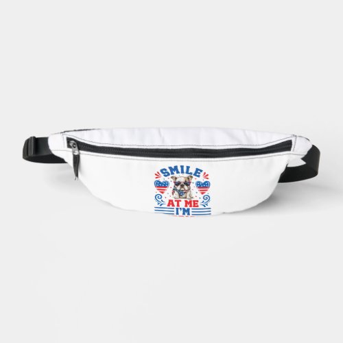 Patriotic Bulldog for 4th Of July Fanny Pack