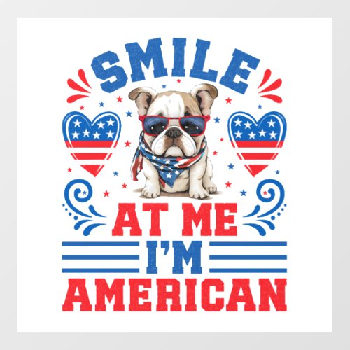 Patriotic Bulldog for 4th Of July Floor Decals