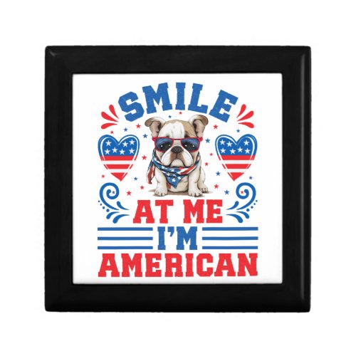 Patriotic Bulldog for 4th Of July Gift Box