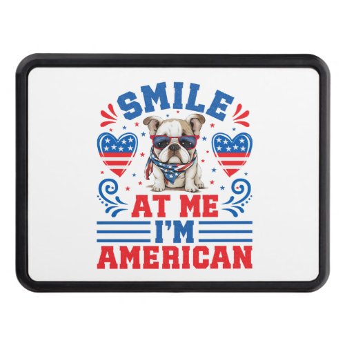 Patriotic Bulldog for 4th Of July Hitch Cover
