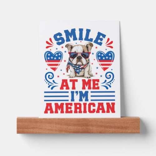 Patriotic Bulldog for 4th Of July Picture Ledge
