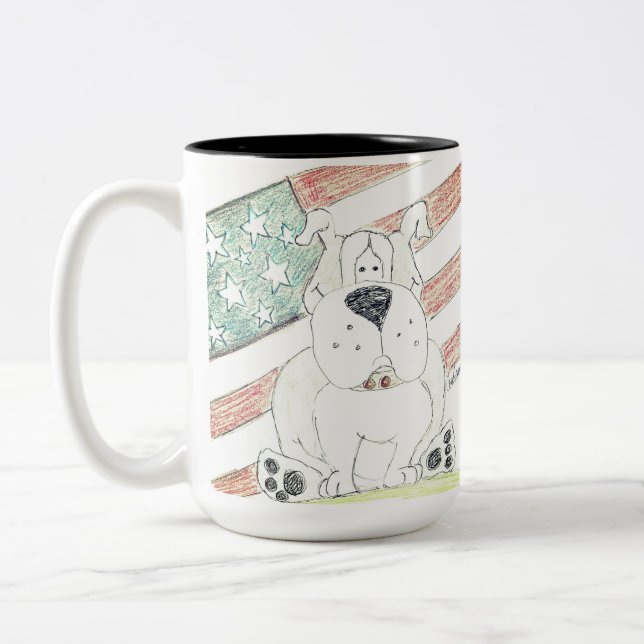 patriotic bulldog mug (Left)