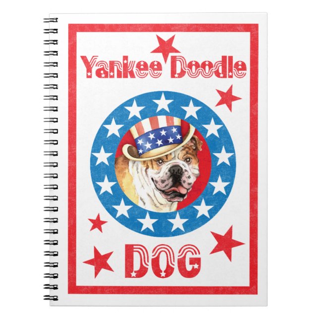 Patriotic Bulldog Notebook (Front)