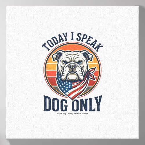 Patriotic Bulldog Shirt Vintage Engraving Dog Love Canvas Photo Tile