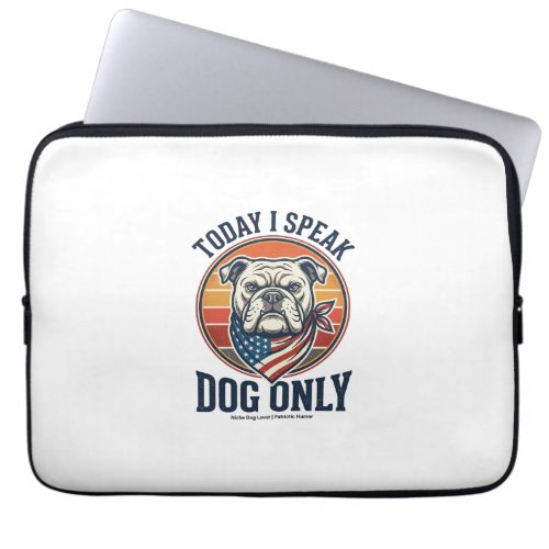 Patriotic Bulldog Shirt Vintage Engraving Dog Love Laptop Sleeve