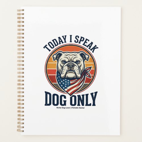 Patriotic Bulldog Shirt Vintage Engraving Dog Love Planner