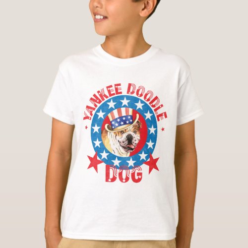 Patriotic Bulldog T_Shirt