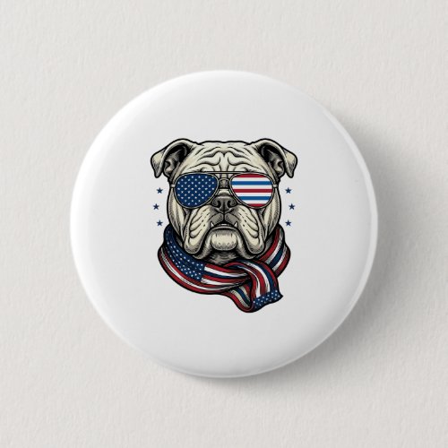 Patriotic Bulldog Vintage Engraving Shirt Design_1 Button