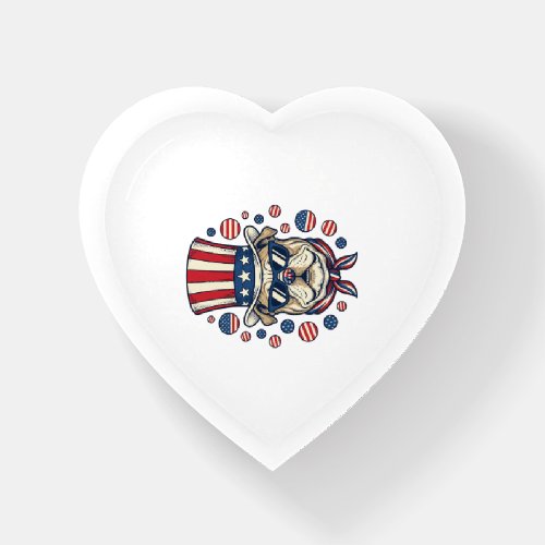 Patriotic Bulldog Vintage Engraving Shirt Design ( Paperweight