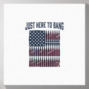 Patriotic Bullet Flag Funny Vintage Graphic T-Shir Canvas Photo Tile