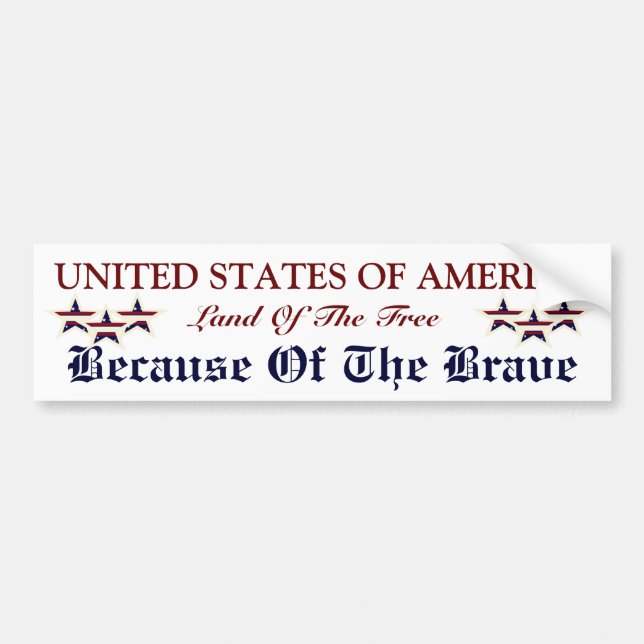 PATRIOTIC BUMPER STICKER (Front)