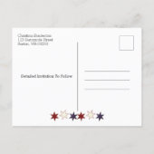 Patriotic Bunting Family Reunion Save The Date Announcement Postcard (Back)