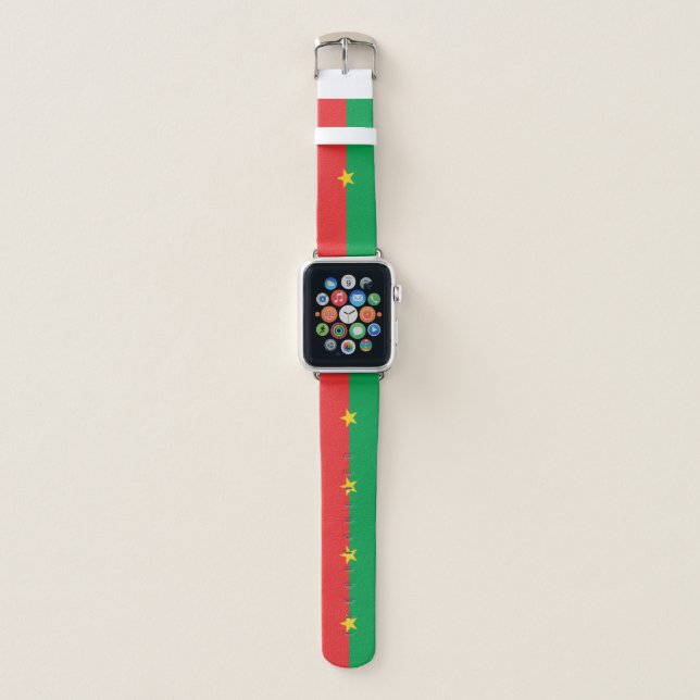 Patriotic Burkina Faso Flag Apple Watch Band (Front)