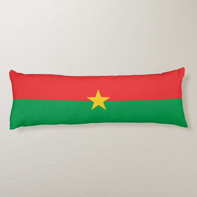 Patriotic Burkina Faso Flag Body Pillow (Back)