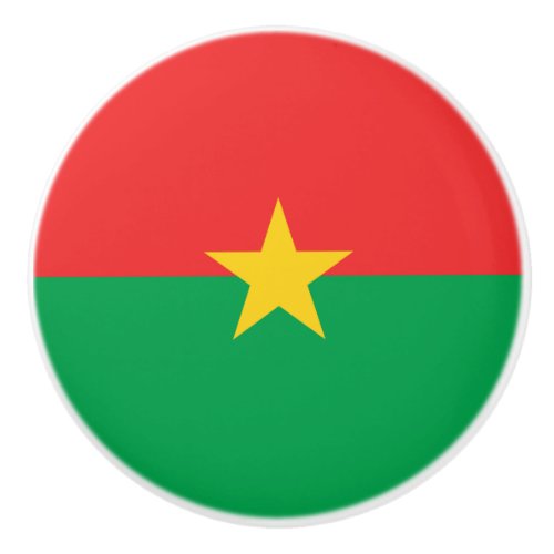 Patriotic Burkina Faso Flag Ceramic Knob