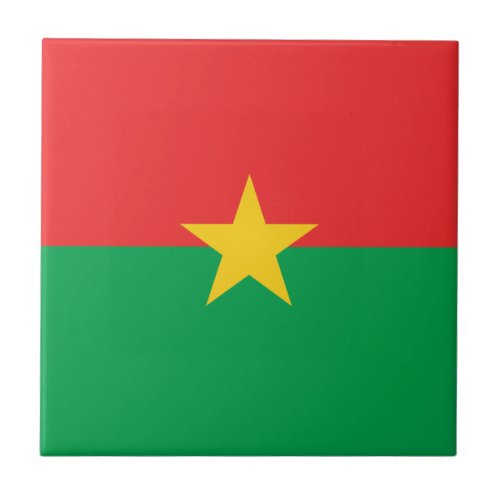 Patriotic Burkina Faso Flag Ceramic Tile
