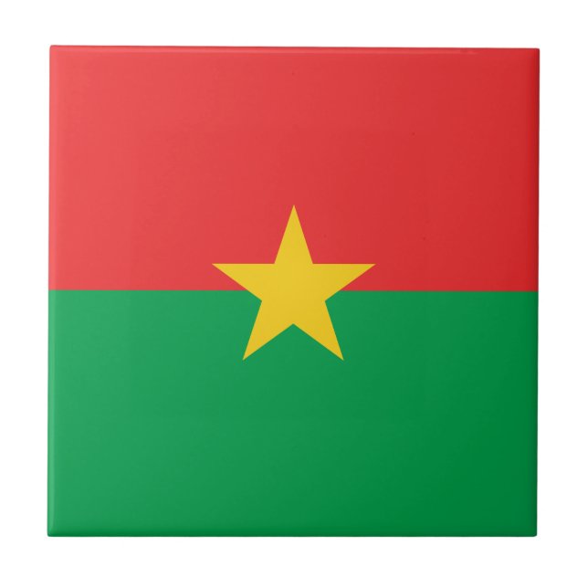 Patriotic Burkina Faso Flag Ceramic Tile (Front)