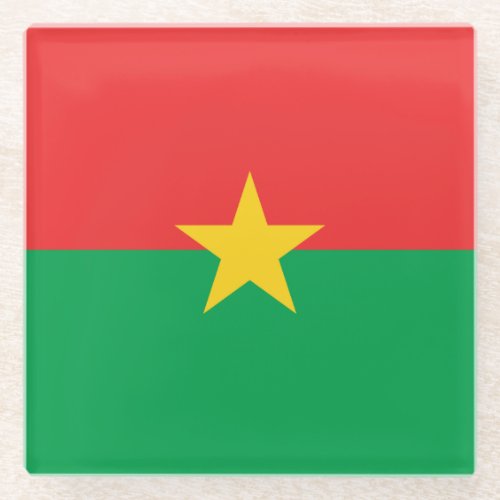 Patriotic Burkina Faso Flag Glass Coaster