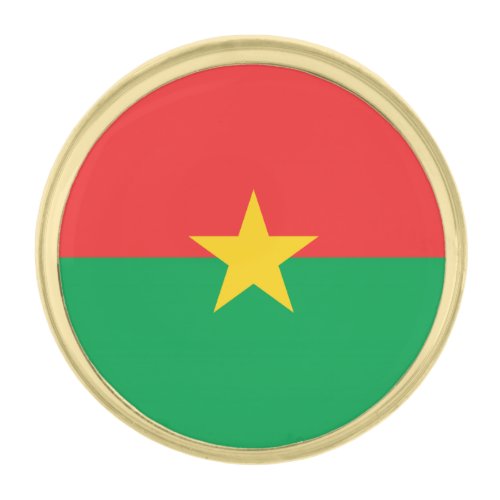 Patriotic Burkina Faso Flag Gold Finish Lapel Pin