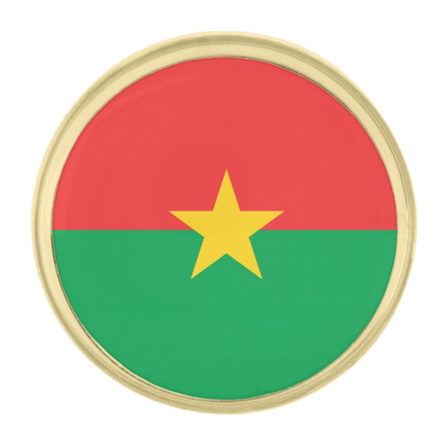 Patriotic Burkina Faso Flag Gold Finish Lapel Pin (Front)