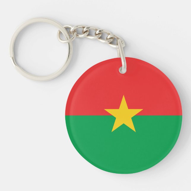 Patriotic Burkina Faso Flag Keychain (Front)