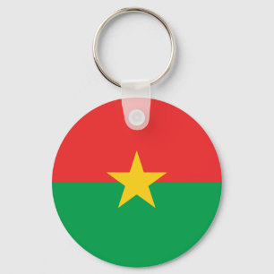 Patriotic Burkina Faso Flag Keychain