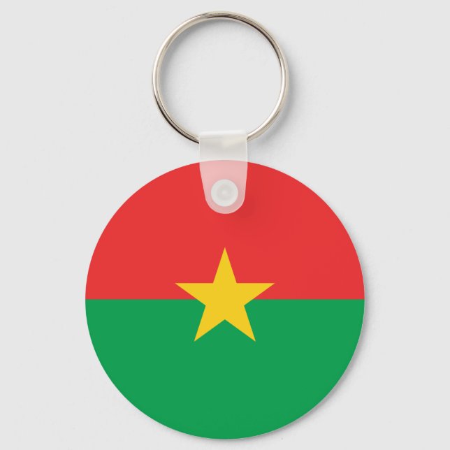 Patriotic Burkina Faso Flag Keychain (Front)