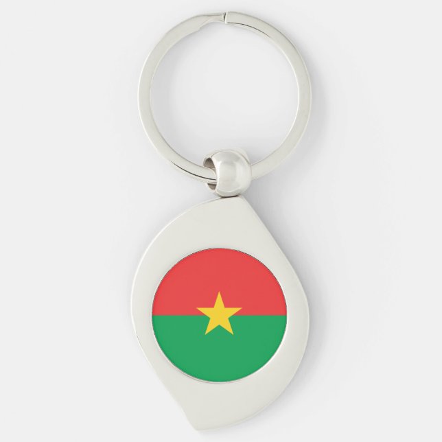 Patriotic Burkina Faso Flag Keychain (Front)