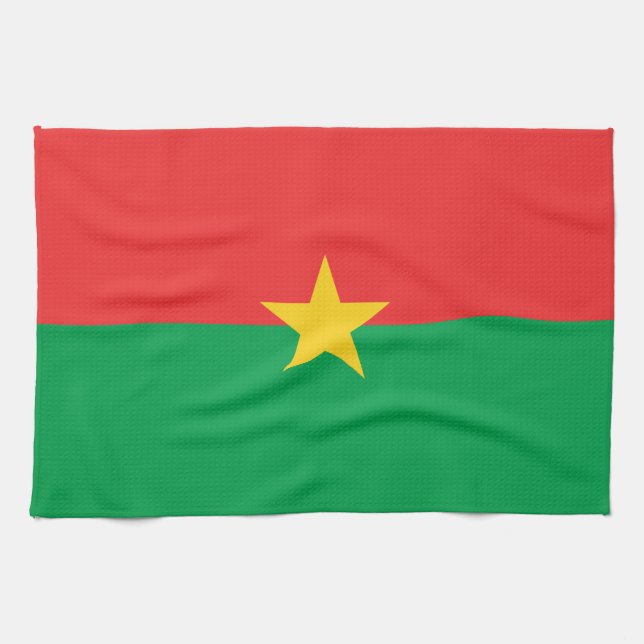 Patriotic Burkina Faso Flag Kitchen Towel (Horizontal)