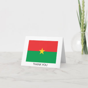 Patriotic Burkina Faso Flag Letterpress Thank You Card