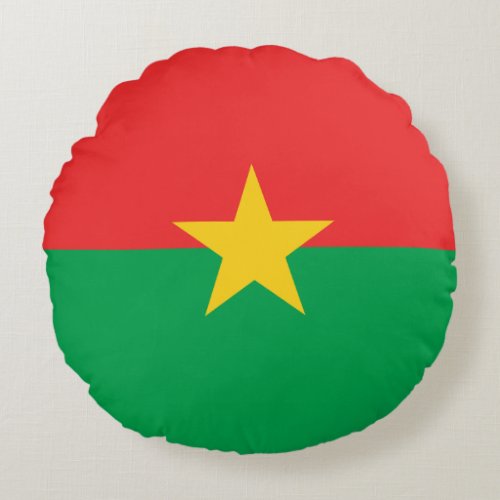 Patriotic Burkina Faso Flag Round Pillow