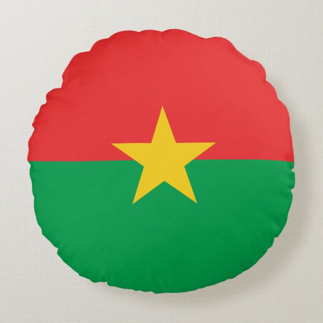 Patriotic Burkina Faso Flag Round Pillow (Front)