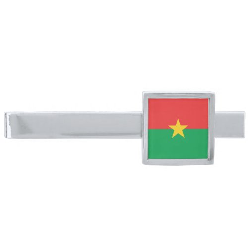 Patriotic Burkina Faso Flag Silver Finish Tie Bar