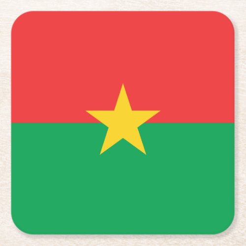 Patriotic Burkina Faso Flag Square Paper Coaster