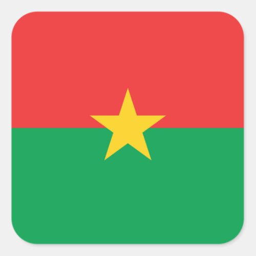 Patriotic Burkina Faso Flag Square Sticker