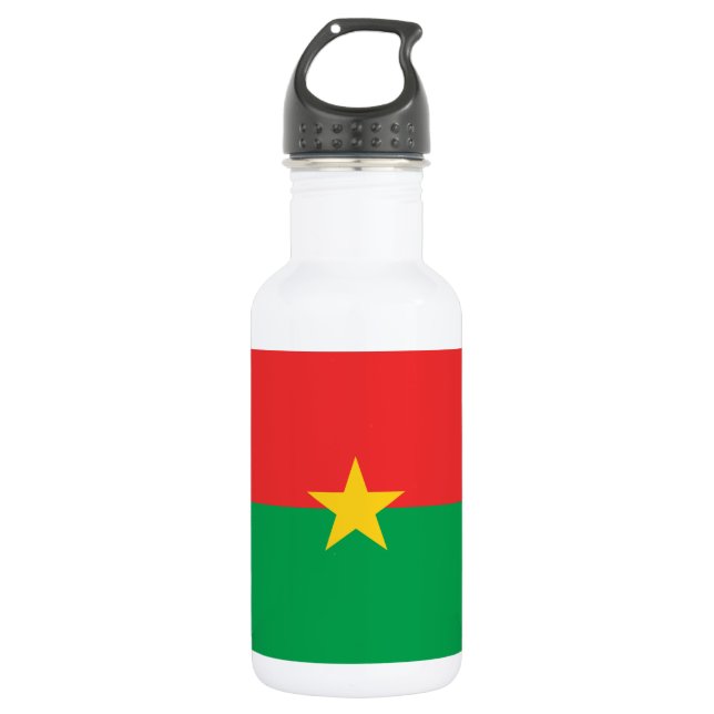 Patriotic Burkina Faso Flag Stainless Steel Water Bottle (Front)