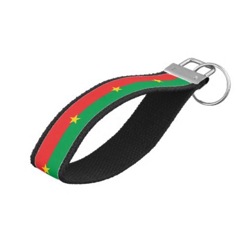 Patriotic Burkina Faso Flag Wrist Keychain