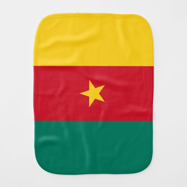 Patriotic burp cloth with Flag of Cameroon (Front)