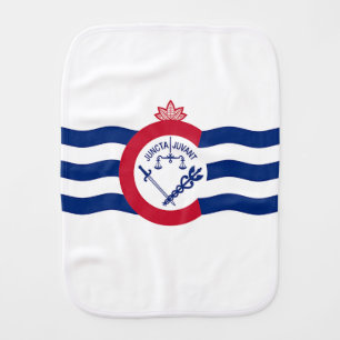 Patriotic burp cloth with Flag of Cincinnati