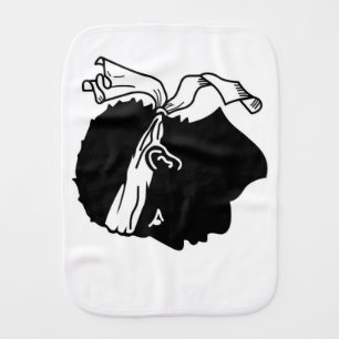 Patriotic burp cloth with Flag of Corsica
