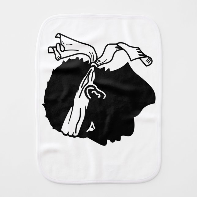 Patriotic burp cloth with Flag of Corsica (Front)